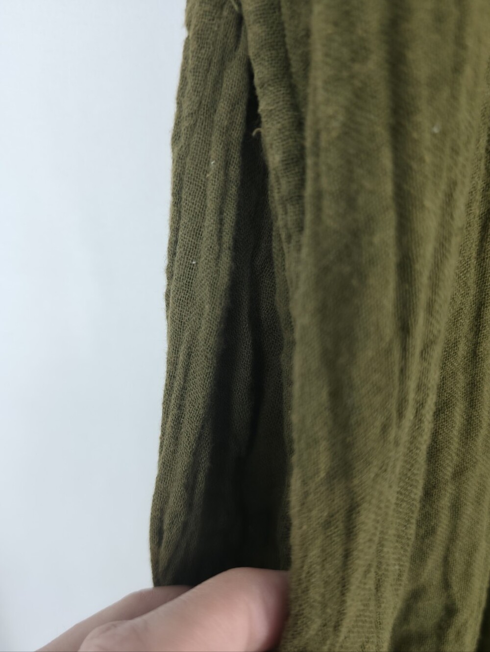 Honest Cotton Tulum Olive Cotton Gauze Handmade Oversized Maxi Dress - Picture 6 of 15